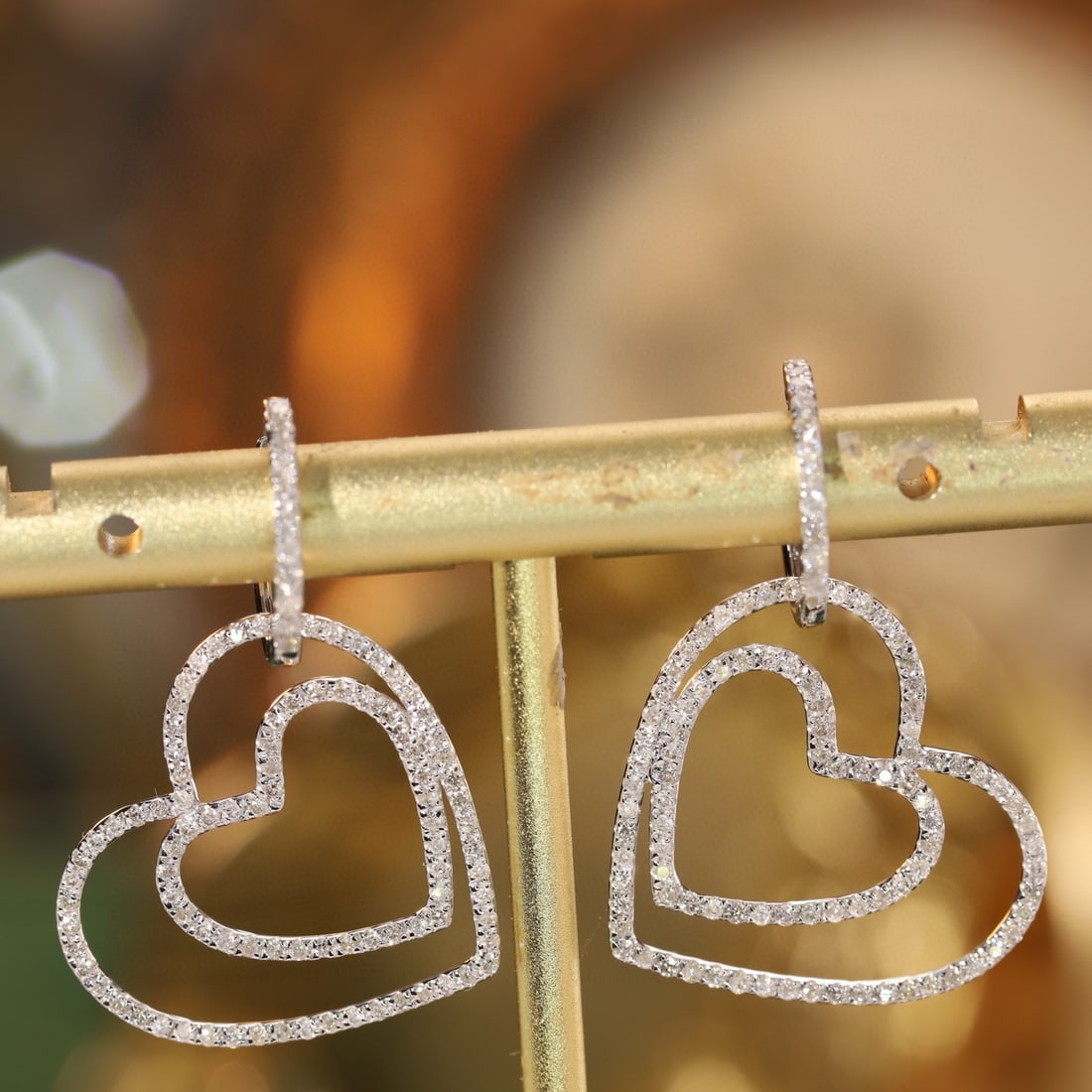 14k Gold 0.8 Ct Natural H Diamond Earrings - 3