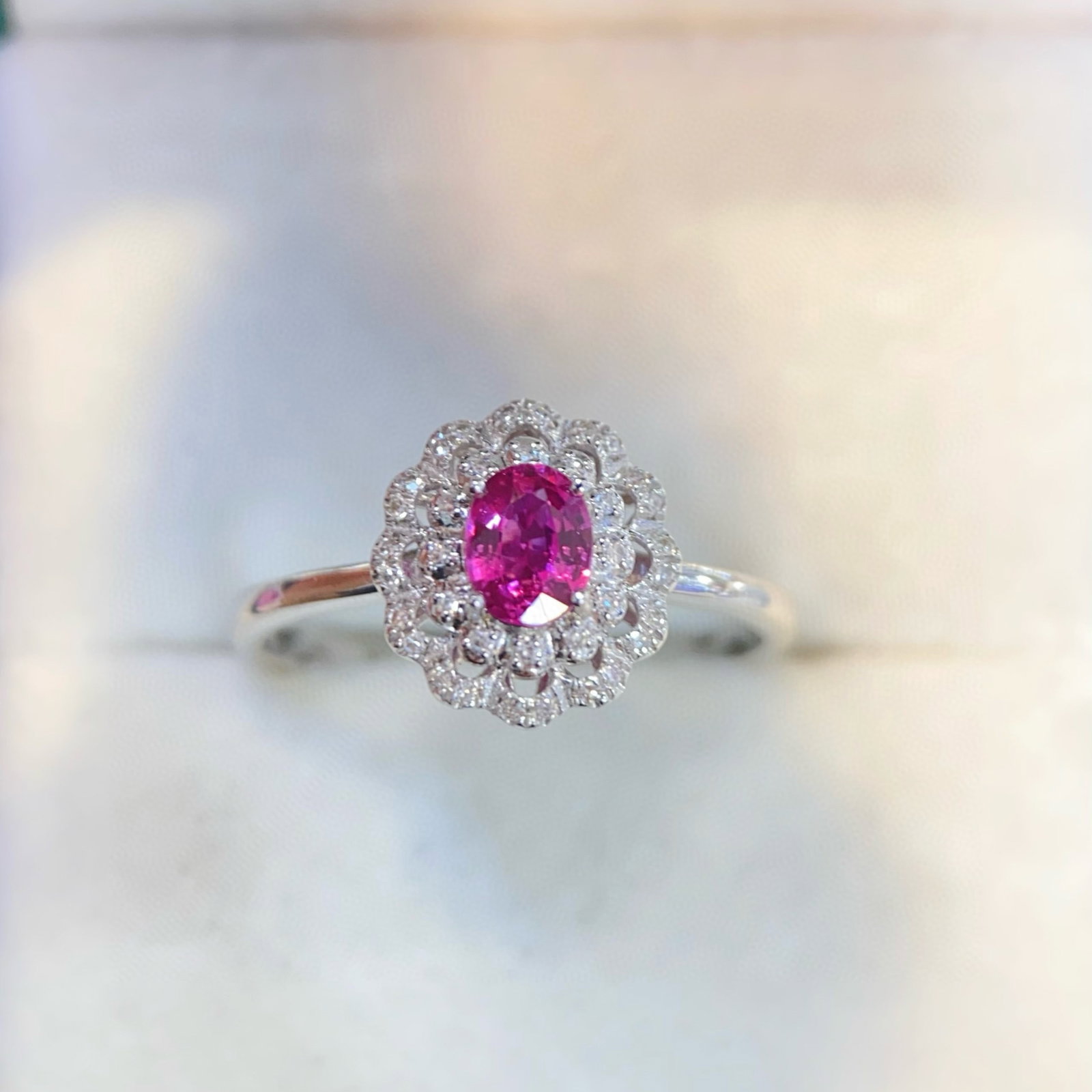 14k Gold 0.55 Ct Natural Ruby & Diamond Ring - 2