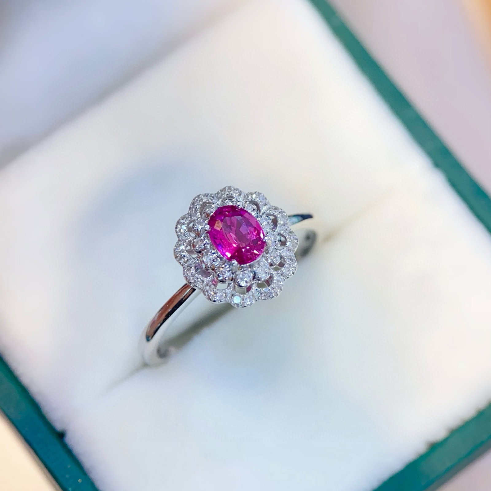 14k Gold 0.55 Ct Natural Ruby & Diamond Ring - 4