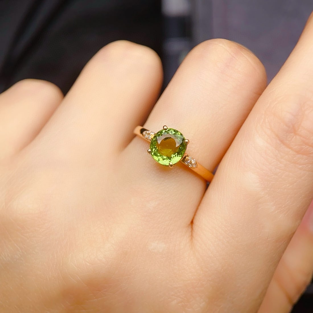 14k Gold 1.53 Ctw Natural Tourmaline & Diamond Ring - 4