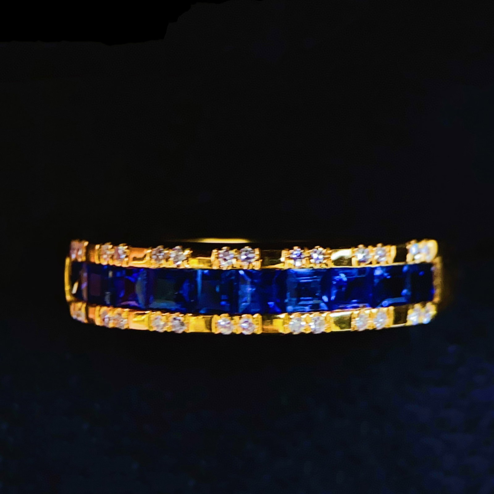 14k Gold 1 Ct Natural Sapphire & Diamond Ring - 3