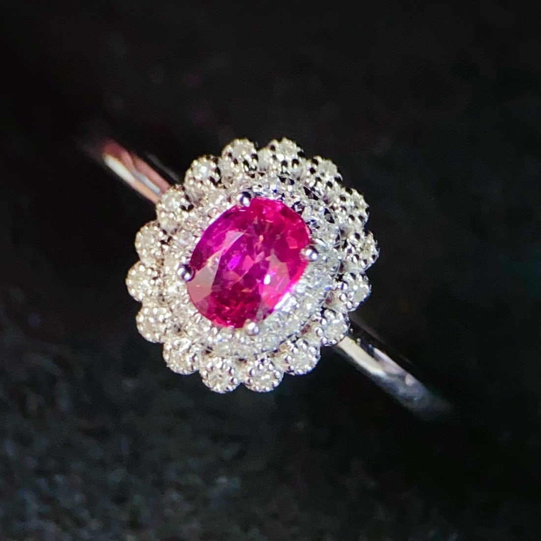 14k Gold 0.55 Ct Natural Ruby & Diamond Ring - 3