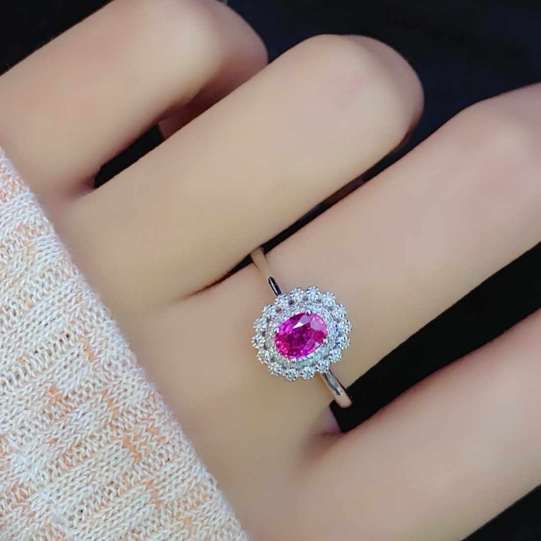 14k Gold 0.55 Ct Natural Ruby & Diamond Ring - 5