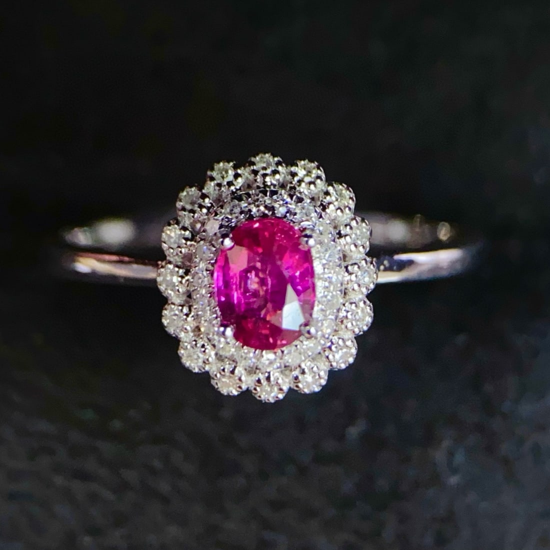 14k Gold 0.55 Ct Natural Ruby & Diamond Ring - 6