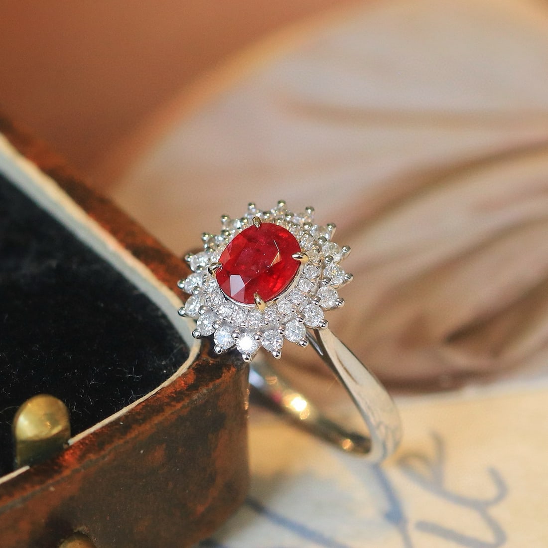 14k Gold 1.14 Ctw Natural Ruby & Diamond Ring - 3
