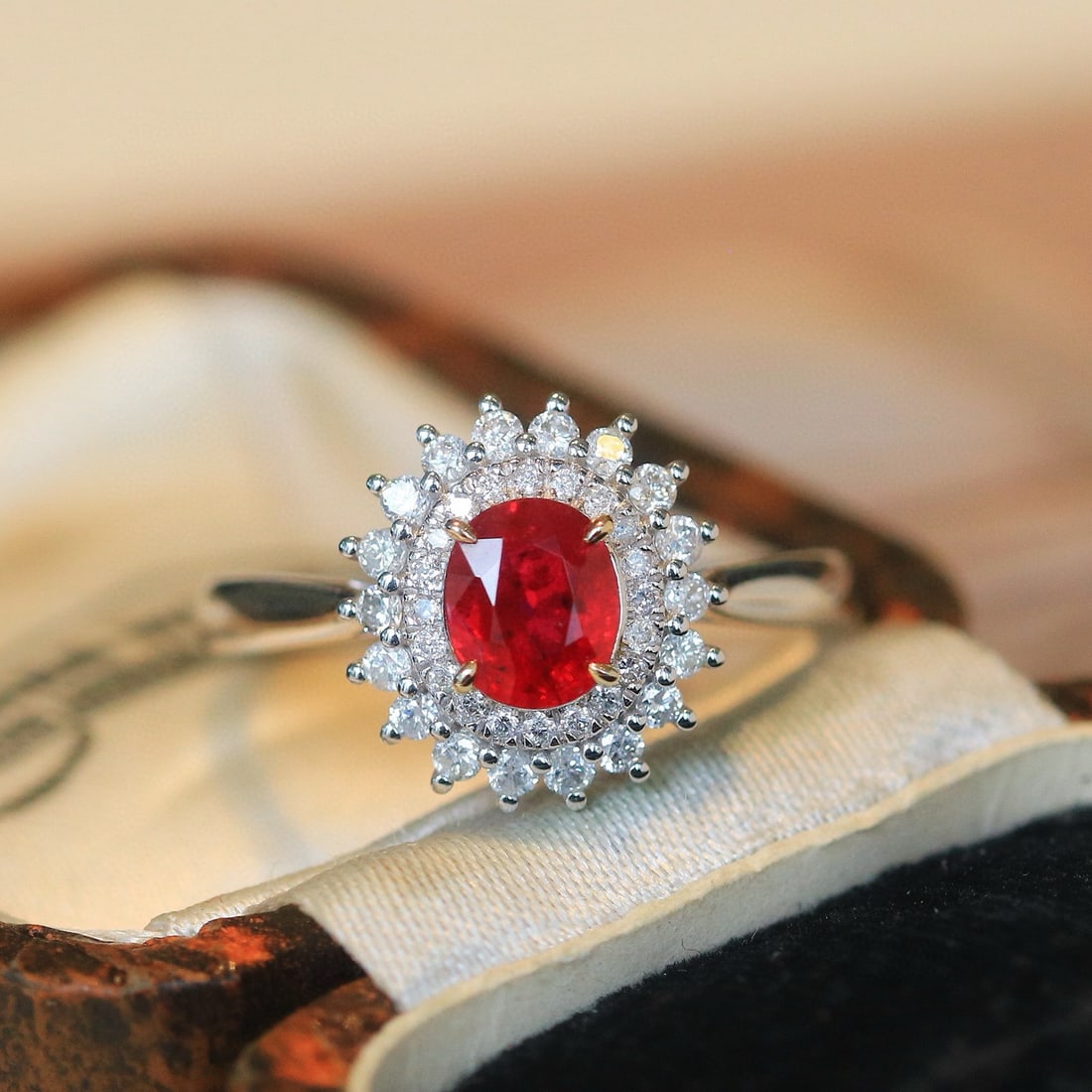 14k Gold 1.14 Ctw Natural Ruby & Diamond Ring - 4