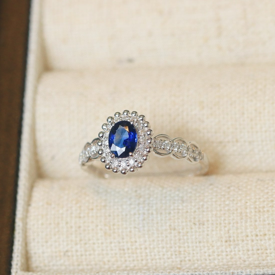 14k Gold 0.76 Ctw Natural Sapphire & Diamond Ring - 2
