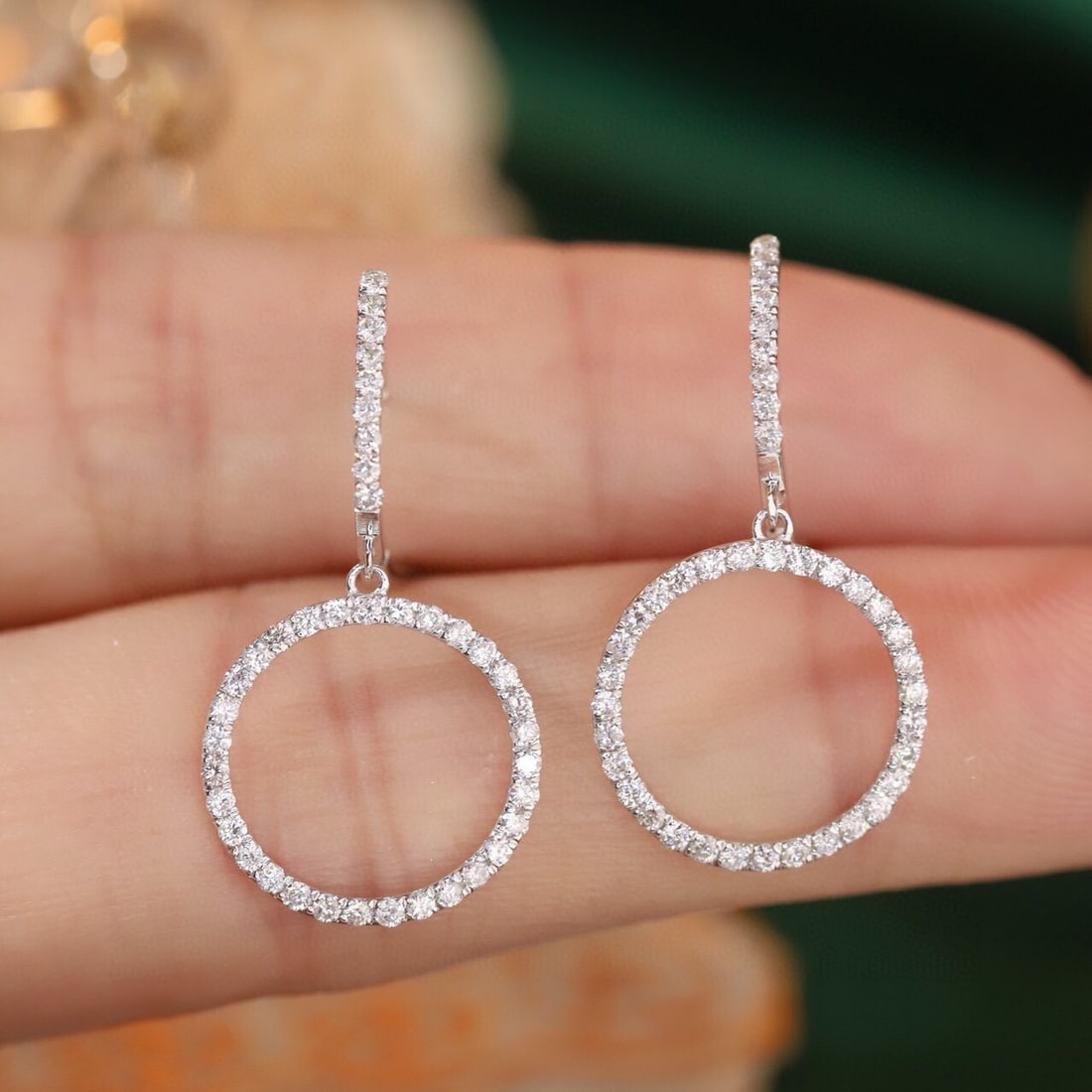 14k Gold 0.6 Ct Natural H Diamond Earrings - 5