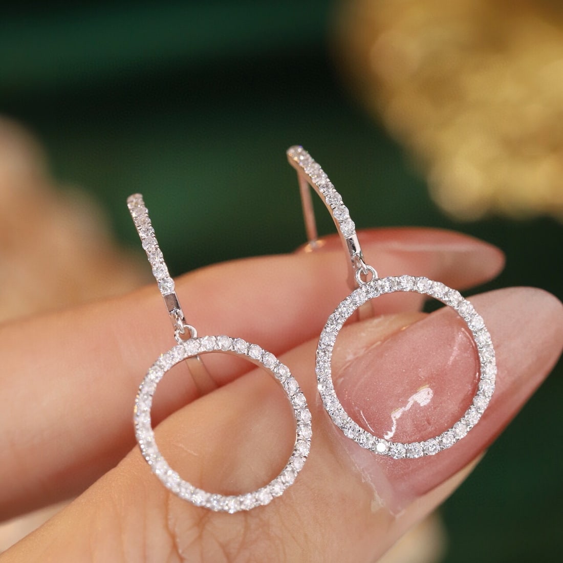 14k Gold 0.6 Ct Natural H Diamond Earrings - 6