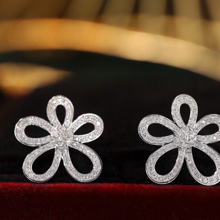 14k Gold 0.60 Ct Natural H Diamond Earrings - 3