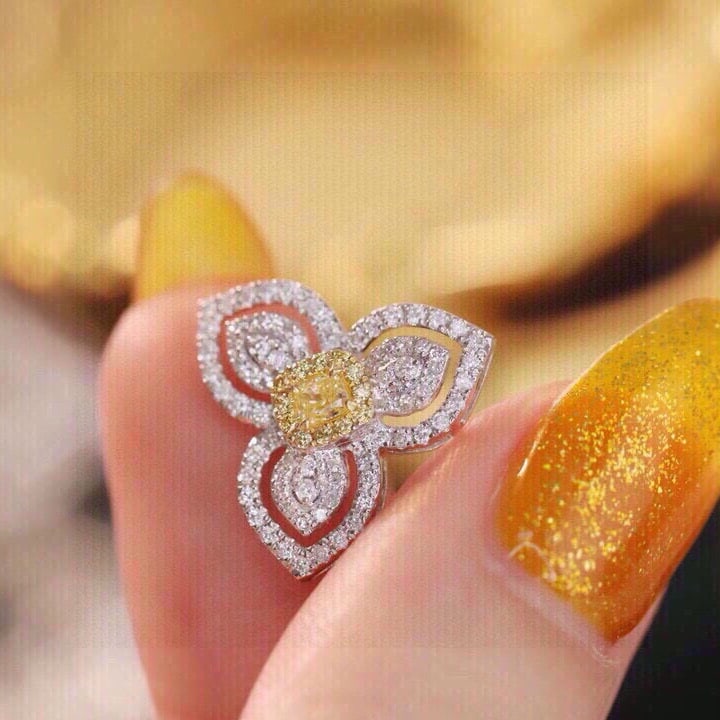 14k Gold 1.00 Ct Natural Color Diamond Earrings - 6