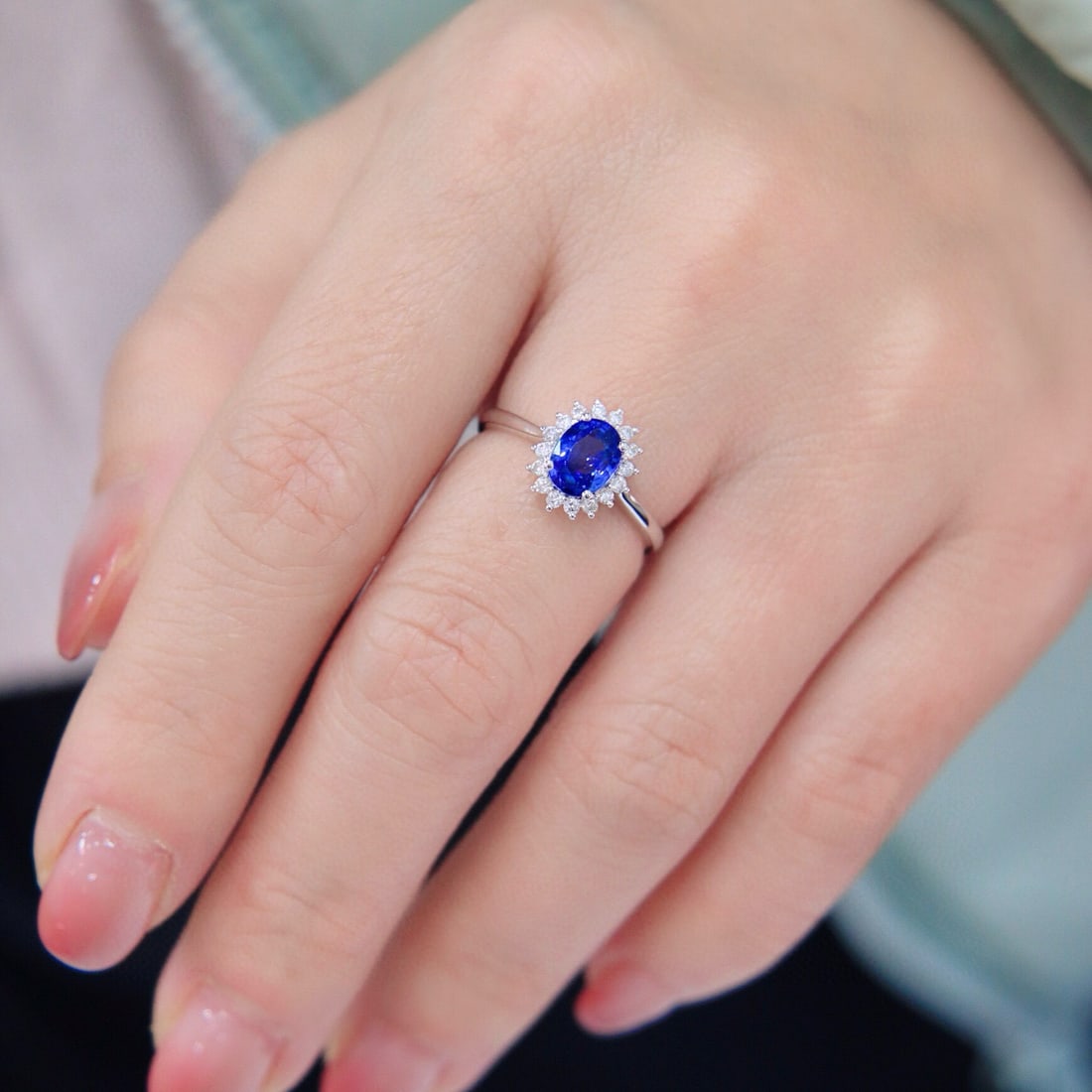 14k Gold 1.14 Ctw Natural Sapphire & Diamond Ring - 5