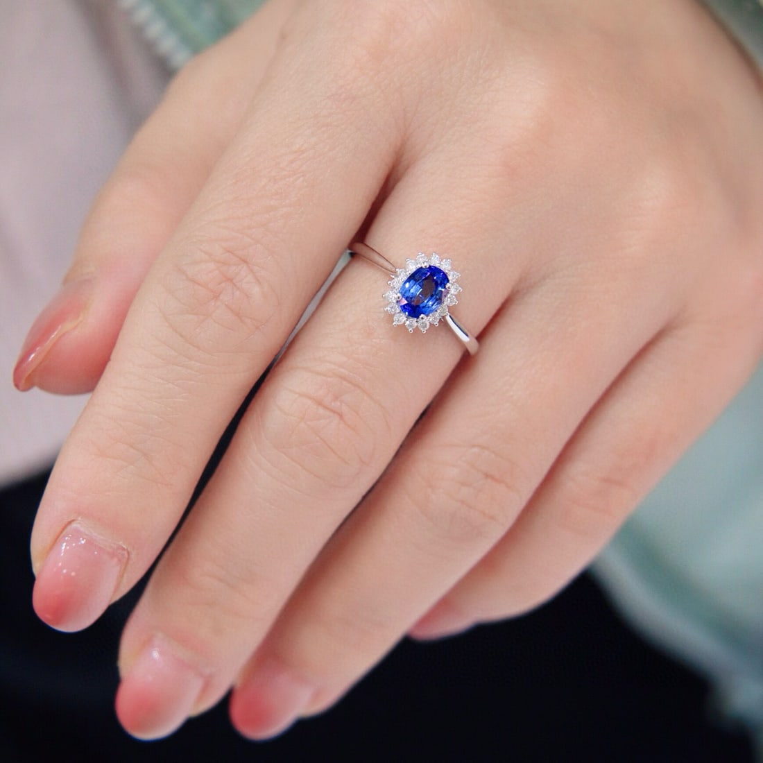 14k Gold 1.14 Ctw Natural Sapphire & Diamond Ring - 6