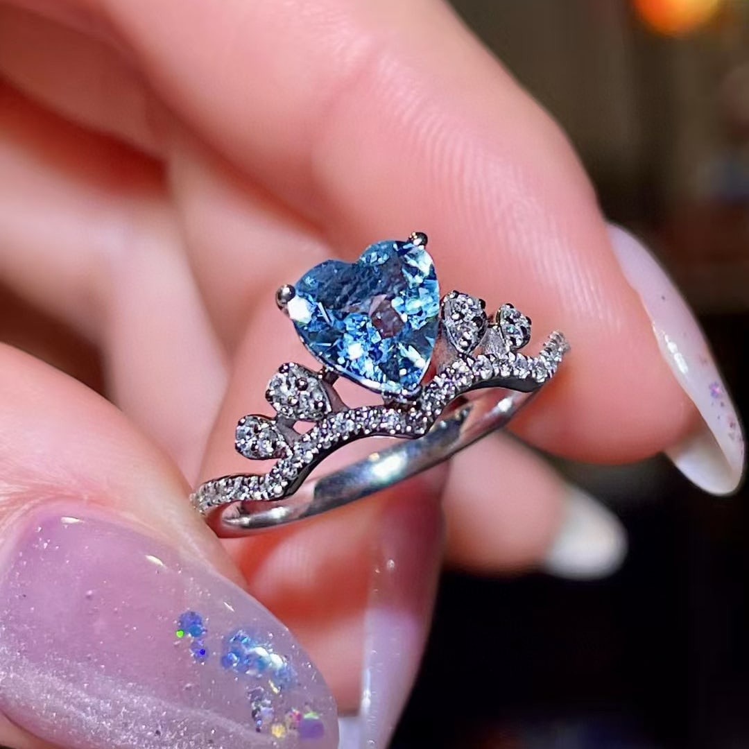 14k Gold 1.07 Ctw Natural Aquamarine & Diamond Ring - 3