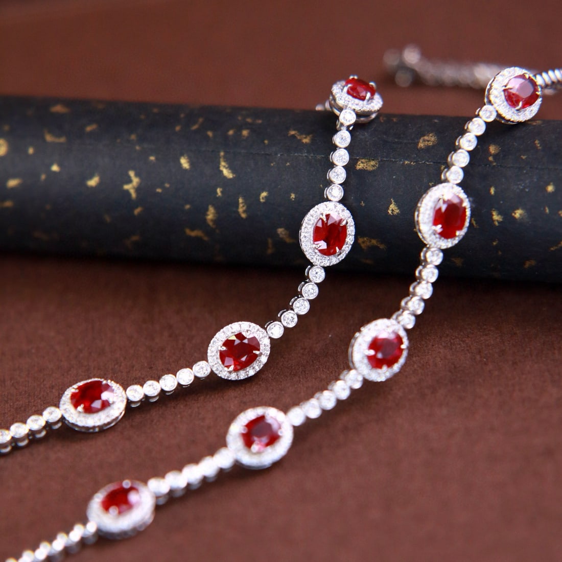 14k Gold 1.93 Ctw Natural Ruby & Diamond Bracelet - 4