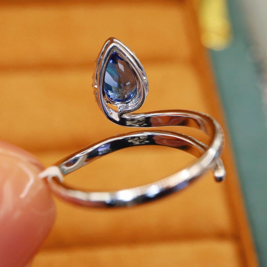 14k Gold 1.46 Ctw Natural Sapphire & Diamond Ring - 4
