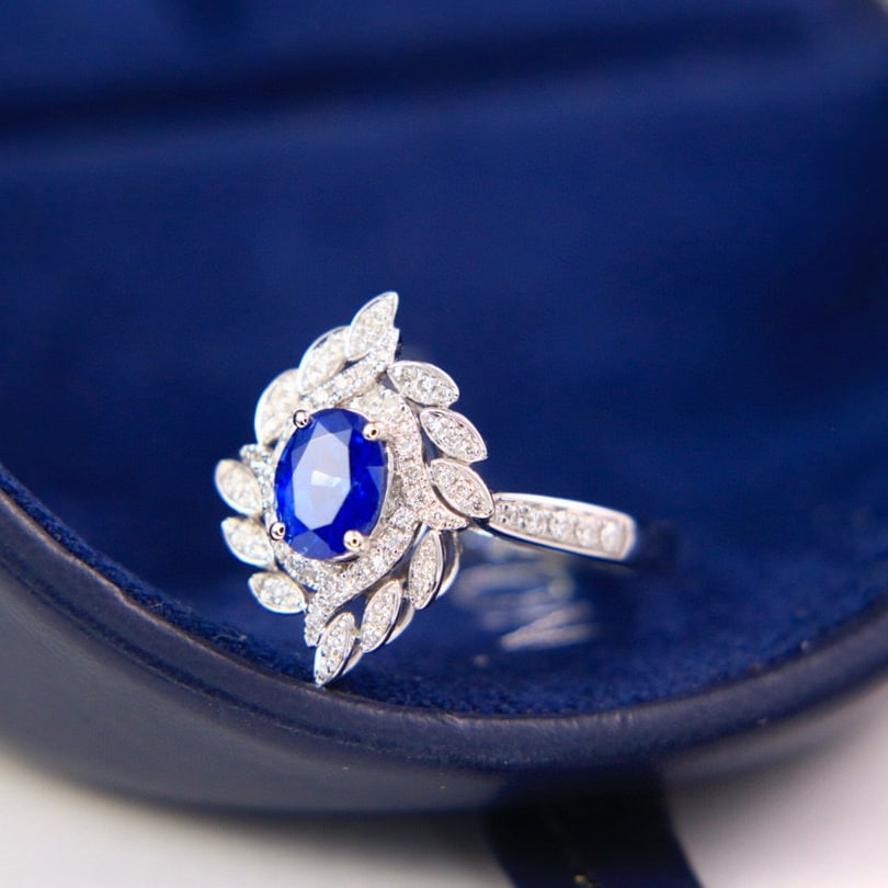 14k Gold 1.21 Ctw Natural Sapphire & Diamond Ring - 2