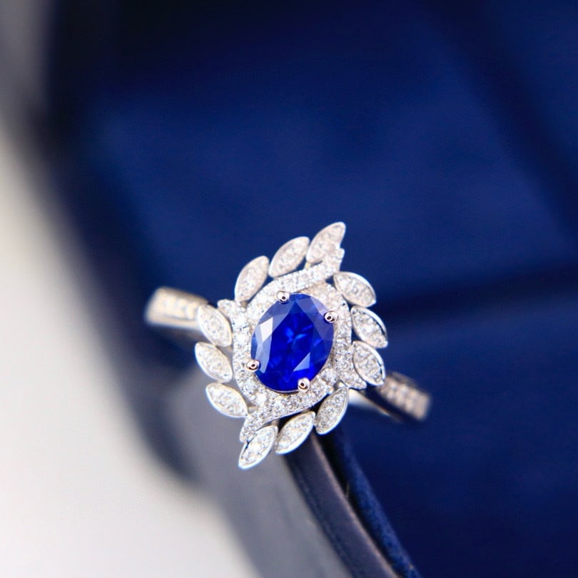 14k Gold 1.21 Ctw Natural Sapphire & Diamond Ring - 3