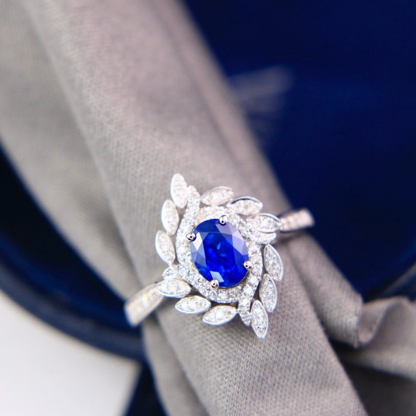 14k Gold 1.21 Ctw Natural Sapphire & Diamond Ring - 4