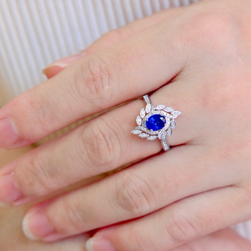 14k Gold 1.21 Ctw Natural Sapphire & Diamond Ring - 5