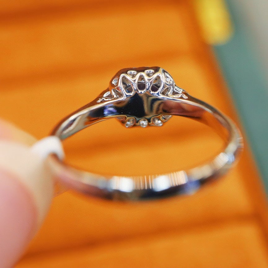 14k Gold 0.96 Ctw Natural Sapphire & Diamond Ring - 4