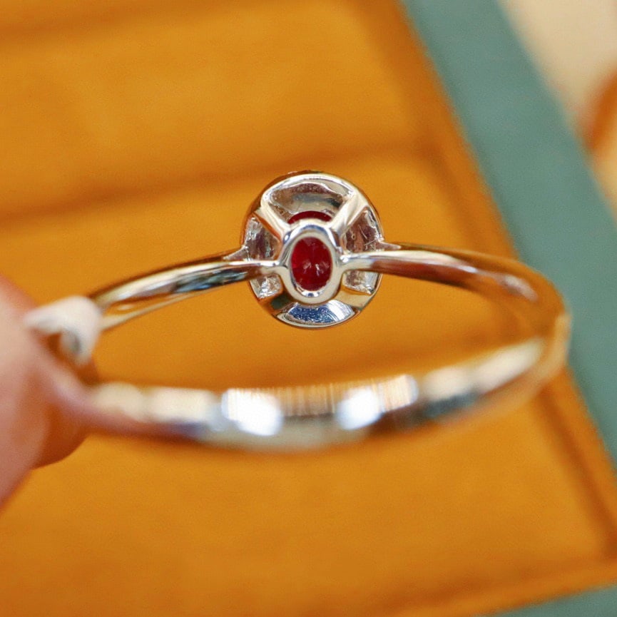 14k Gold 0.57 Ctw Natural Ruby & Diamond Ring - 4