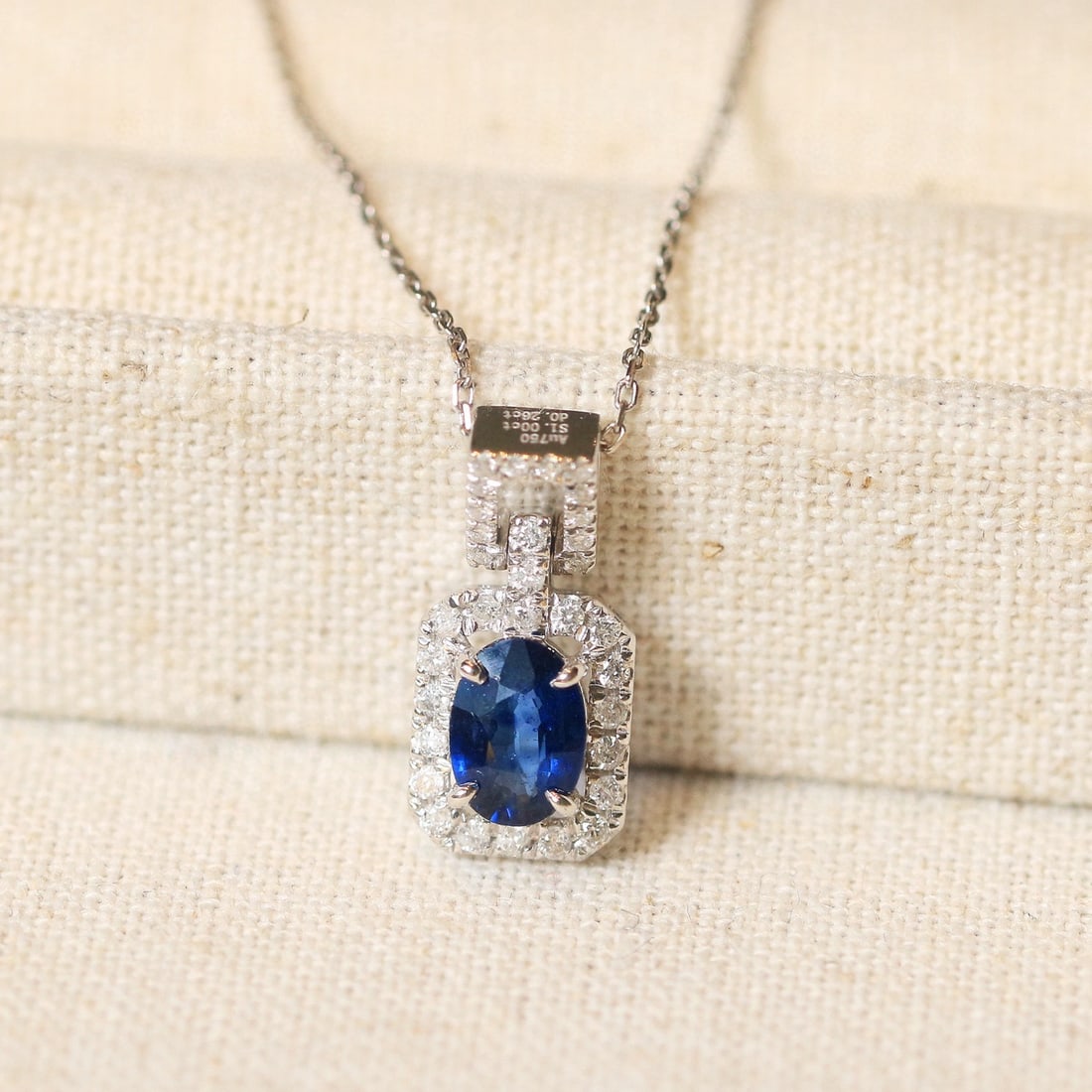 14k Gold 1.26 Ctw Natural Sapphire & Diamond Pendant( Without Chain ) - 2