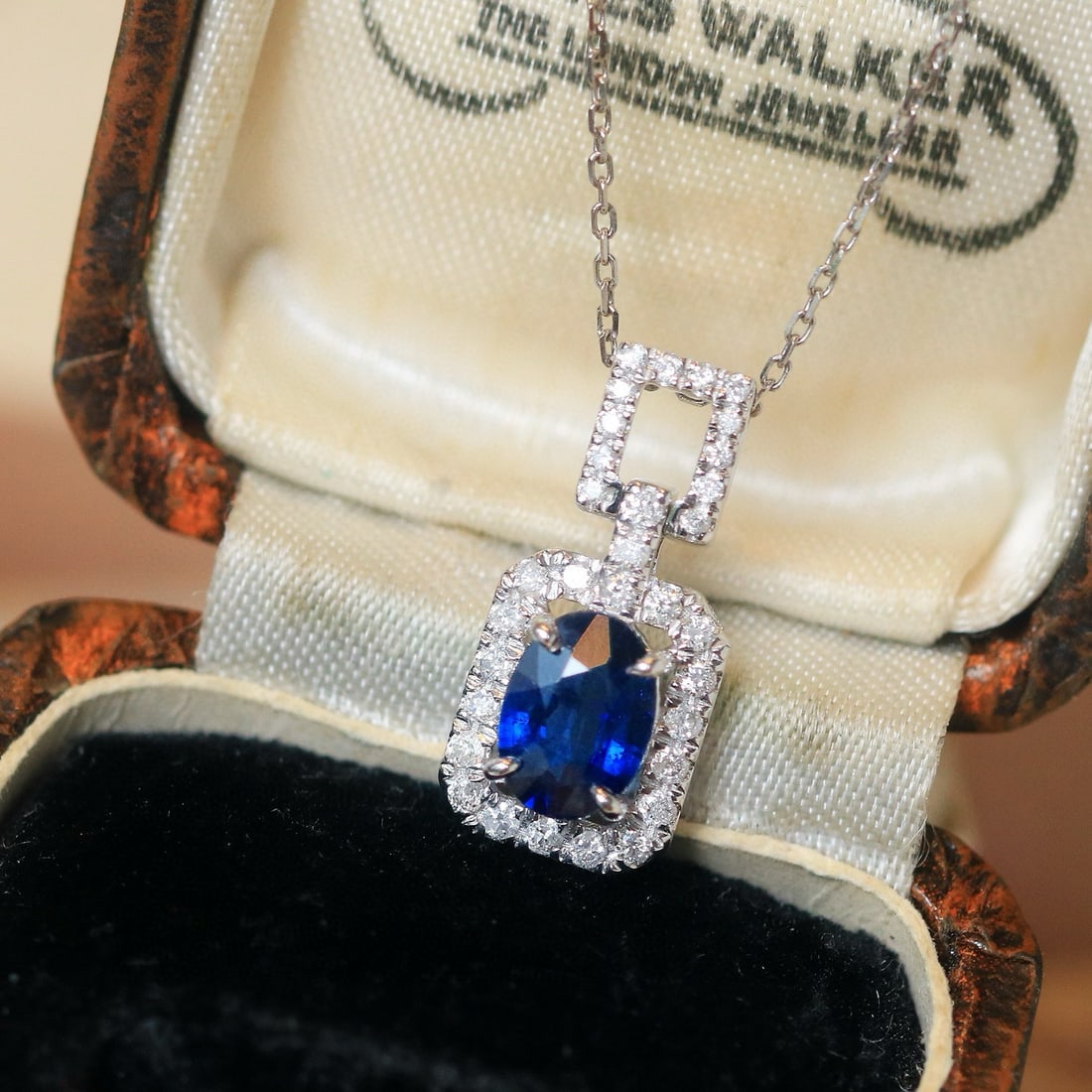 14k Gold 1.26 Ctw Natural Sapphire & Diamond Pendant( Without Chain ) - 3