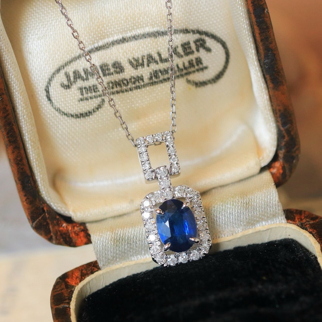 14k Gold 1.26 Ctw Natural Sapphire & Diamond Pendant( Without Chain ) - 4