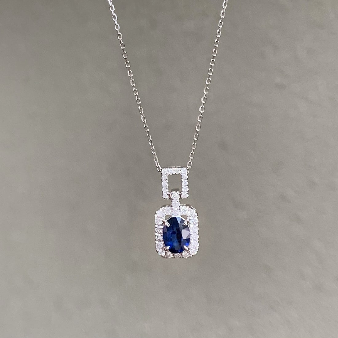 14k Gold 1.26 Ctw Natural Sapphire & Diamond Pendant( Without Chain ) - 6