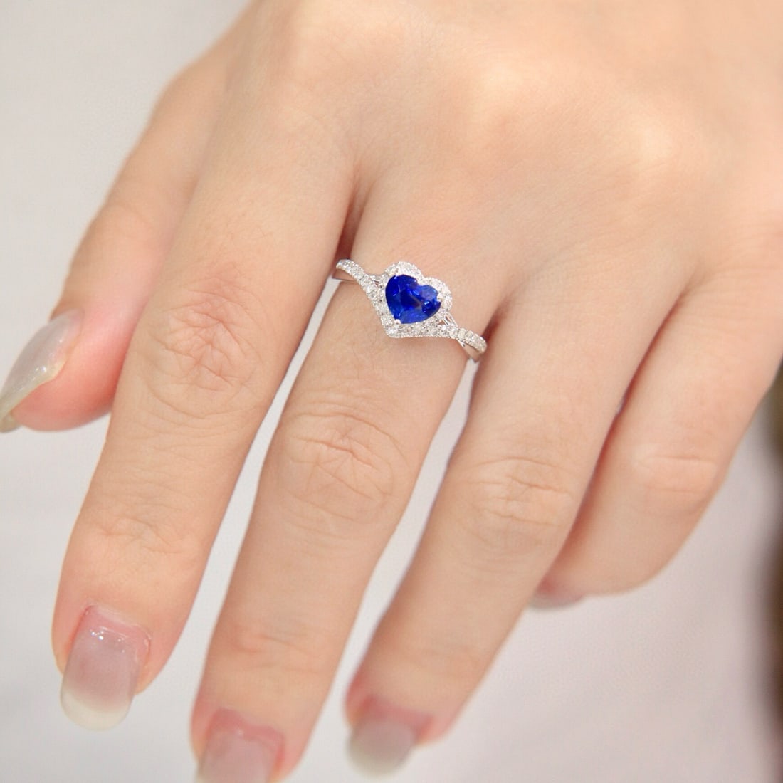 14k Gold 1.32 Ctw Natural Sapphire & Diamond Ring - 5