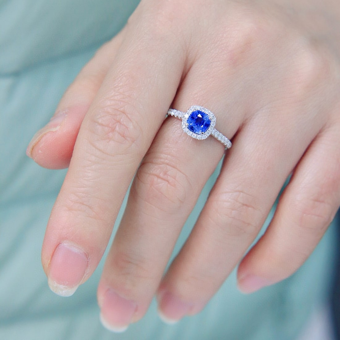 14k Gold 1.42 Ctw Natural Sapphire & Diamond Ring - 5