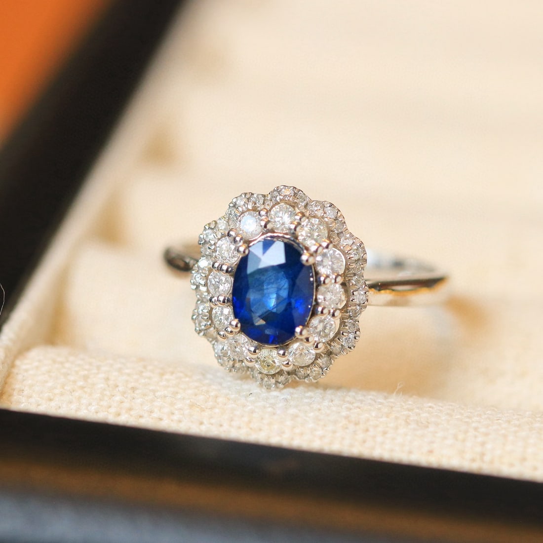 14k Gold 1.61 Ctw Natural Sapphire & Diamond Ring - 2