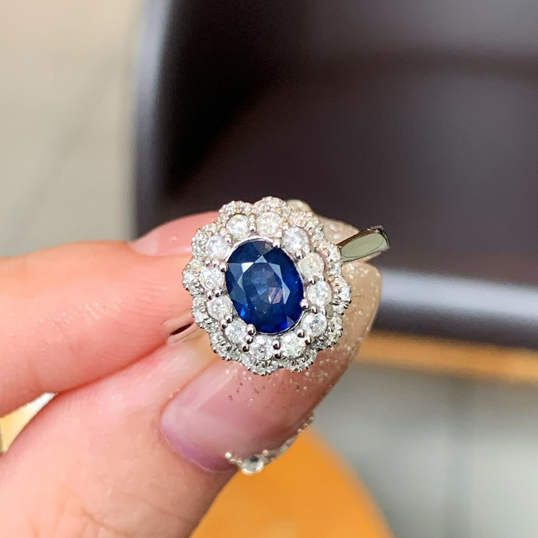 14k Gold 1.61 Ctw Natural Sapphire & Diamond Ring - 6