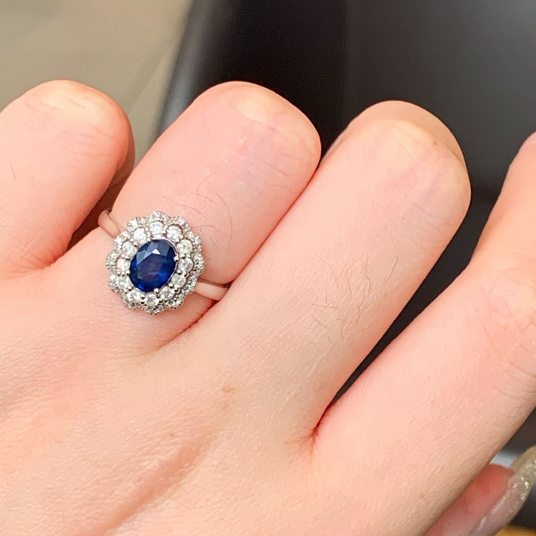 14k Gold 1.61 Ctw Natural Sapphire & Diamond Ring - 7