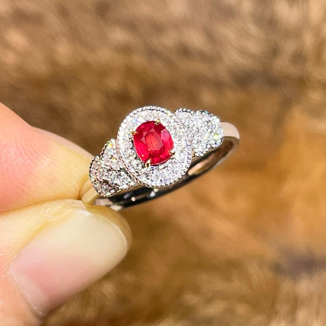 14k Gold 0.55 Ctw Natural Ruby & Diamond Ring - 3