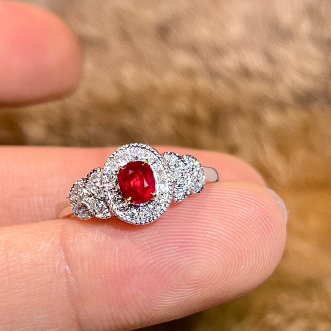 14k Gold 0.55 Ctw Natural Ruby & Diamond Ring - 4