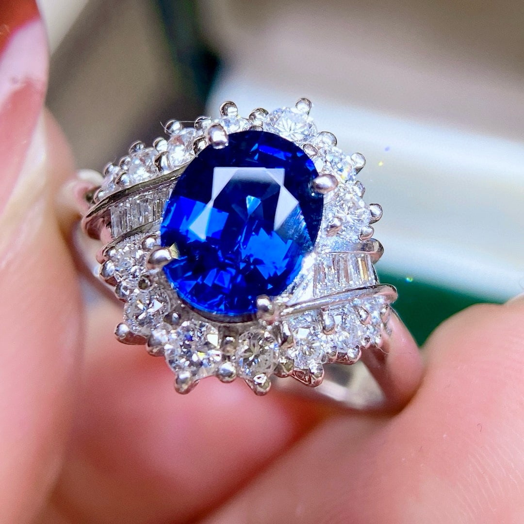 14k Gold 2.32 Ctw Natural Sapphire & Diamond Ring - 2