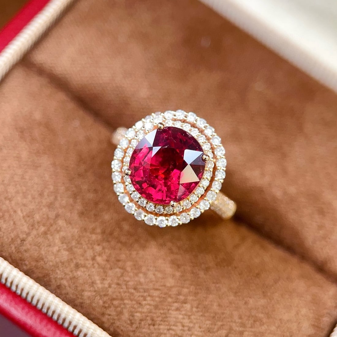 14k Gold 3.98 Ctw Natural Tourmaline & Diamond Ring - 2