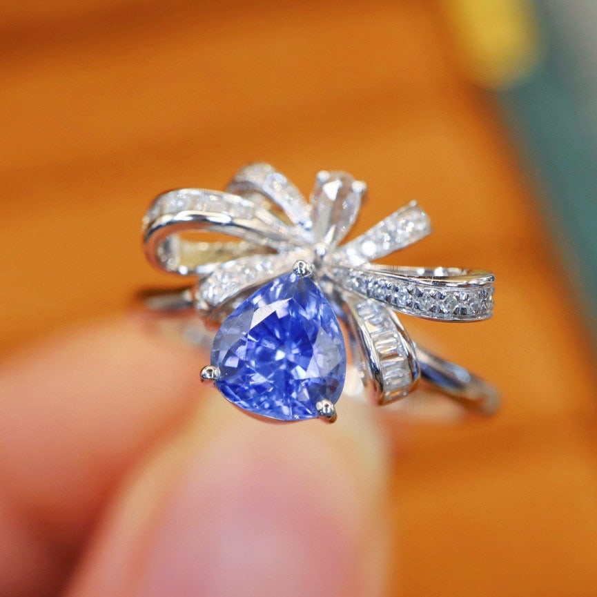 14k Gold 1.43 Ctw Natural Sapphire & Diamond Ring - 2