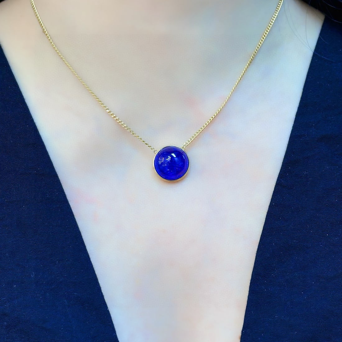 14k Gold 14.63 Ct Natural Tanzanite Necklace - 2