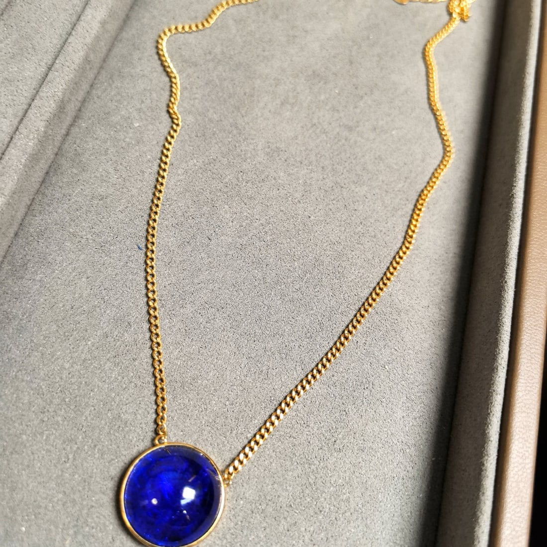 14k Gold 14.63 Ct Natural Tanzanite Necklace - 5