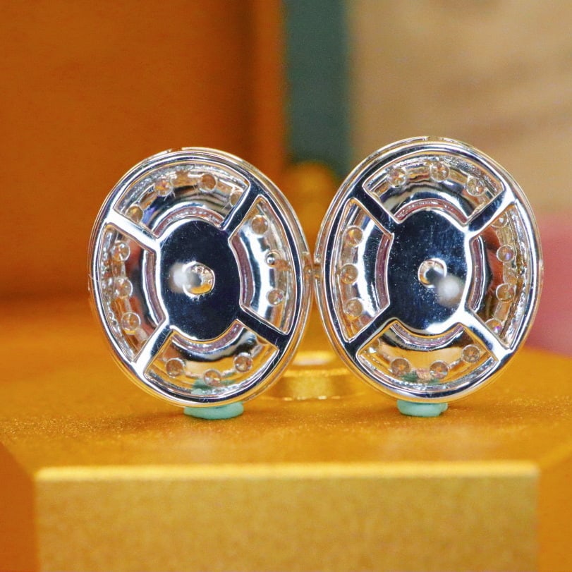14k Gold 2.20 Ctw Natural Sapphire & Diamond Earrings - 4