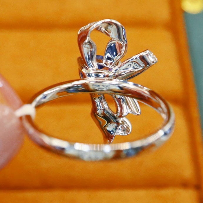 14k Gold 1.49 Ctw Natural Sapphire & Diamond Ring - 4