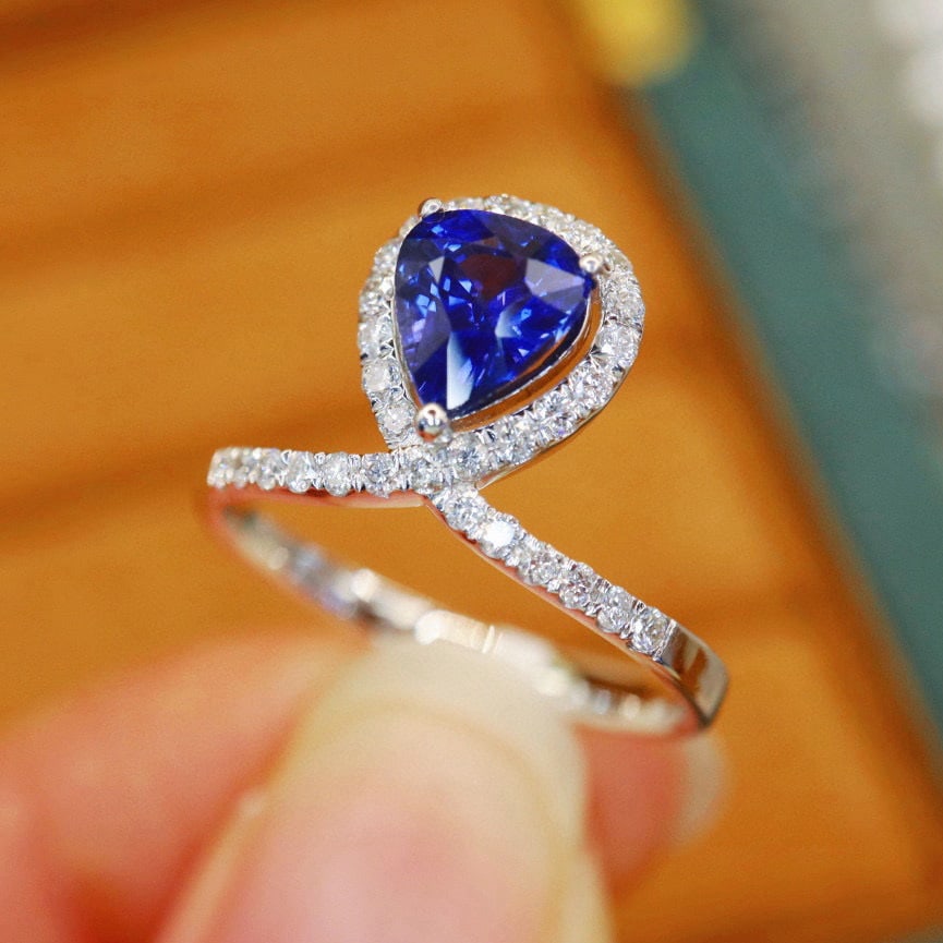 14k Gold 1.58 Ctw Natural Sapphire & Diamond Ring - 5