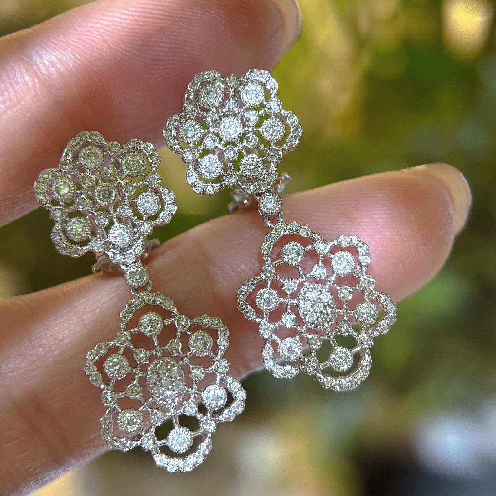 14k Gold 1 Ct Natural H Diamond Earrings - 2