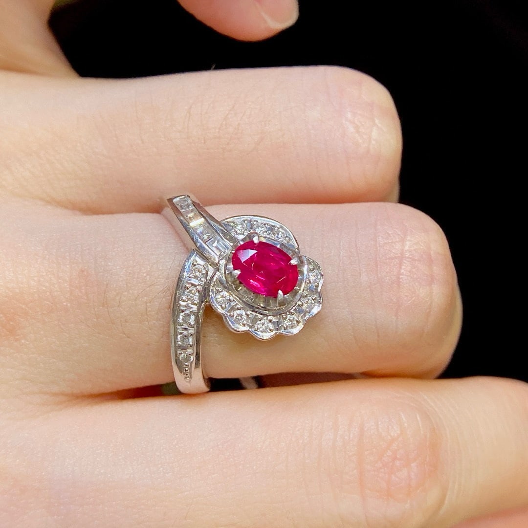 14k Gold 1.50 Ctw Natural Ruby & Diamond Ring - 7