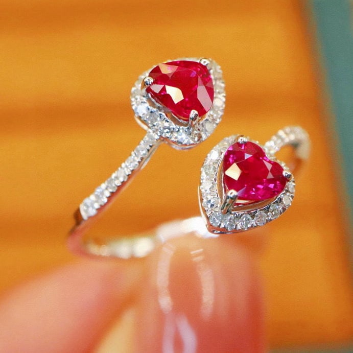 14k Gold 1.09 Ctw Natural Ruby & Diamond Ring - 3