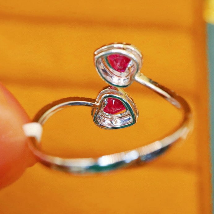 14k Gold 1.09 Ctw Natural Ruby & Diamond Ring - 4