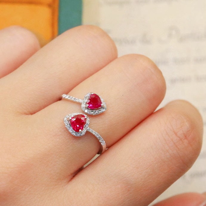 14k Gold 1.09 Ctw Natural Ruby & Diamond Ring - 5